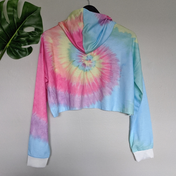 Tie dye cropped alien graphic trippy hoodie - Picture 5 of 6